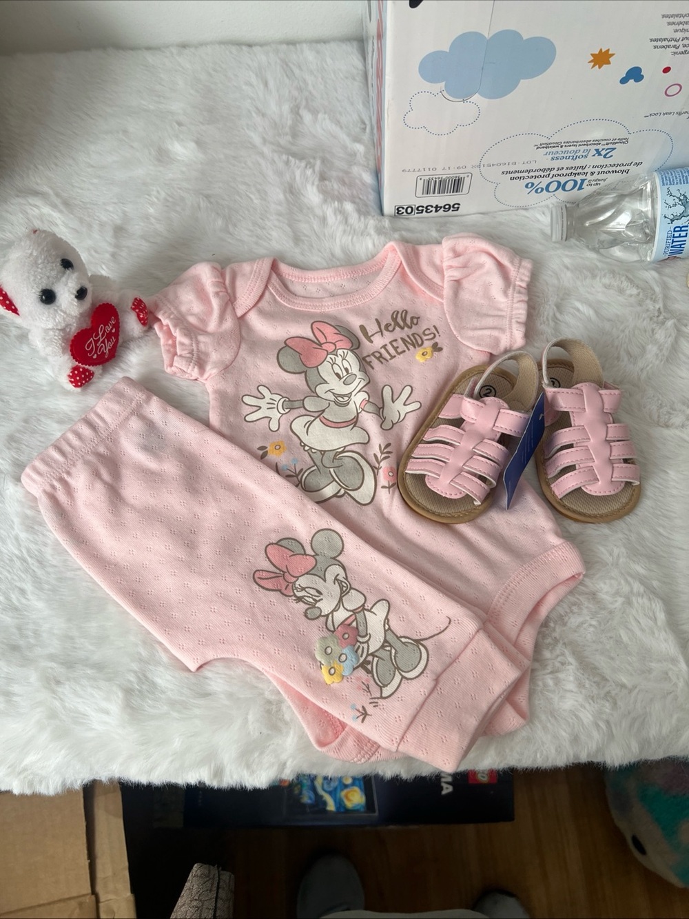 Disney Pink Minnie Mouse Two-Piece Bodysuit Set